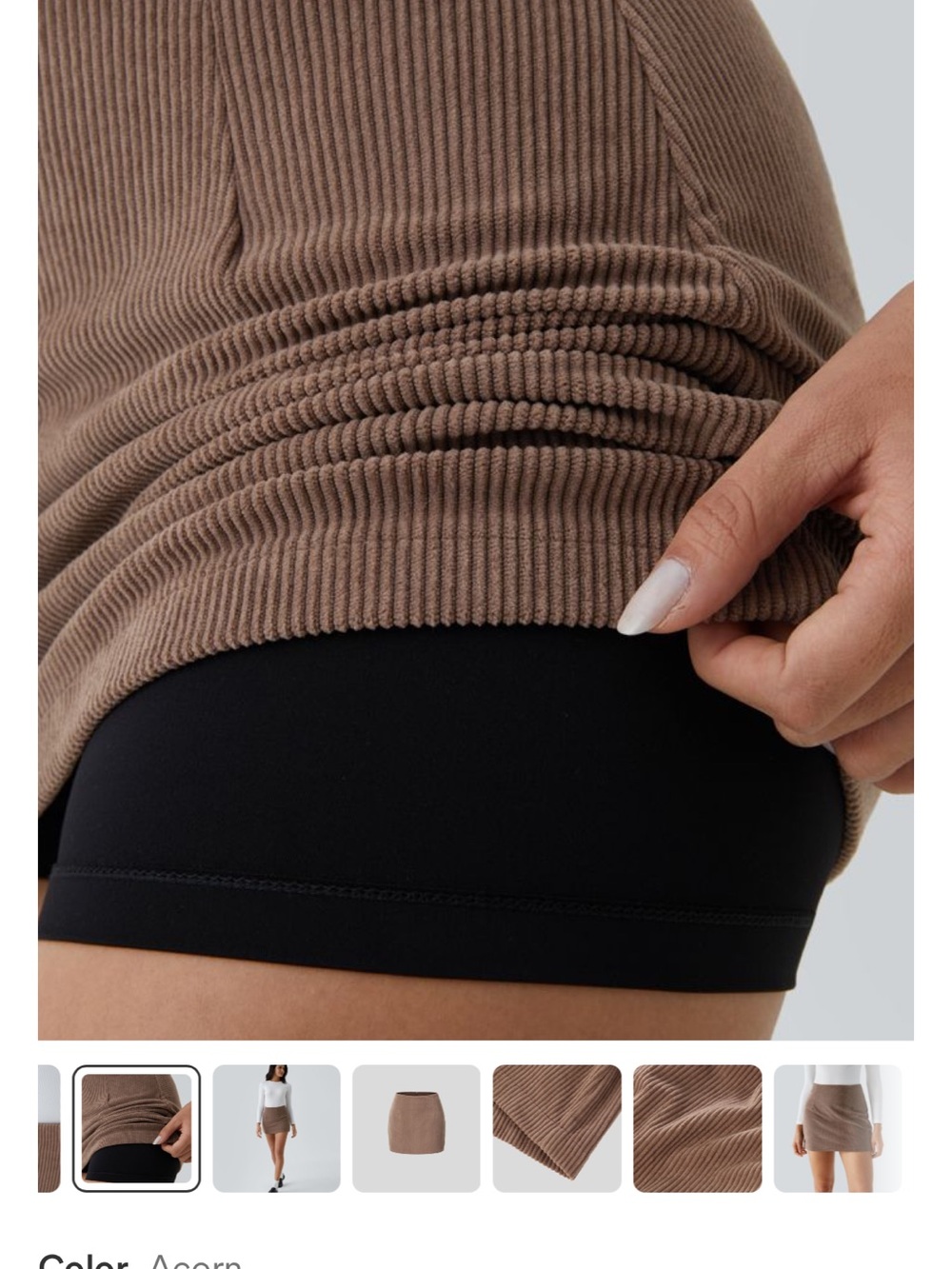 NWT HALARA High Waisted 2-in-1 A Line Mini Corduroy Casual Skirt - Picture 2 of 11
